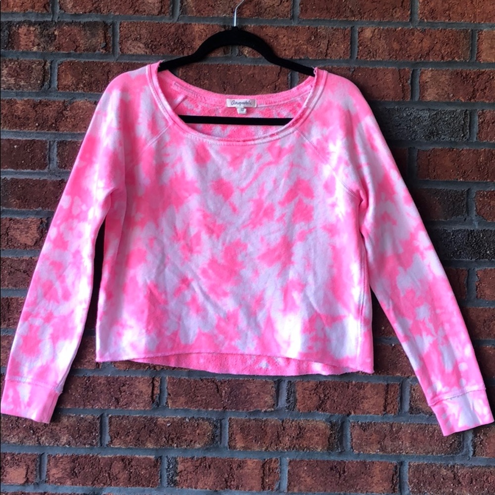 Aeropostale Neon Pink & White Tie Dye Sweatshirt